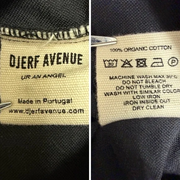 Djerf Avenue Breezy Shirt Organic Cotton Long Sleeve Button Down Black Size L - Picture 8 of 10